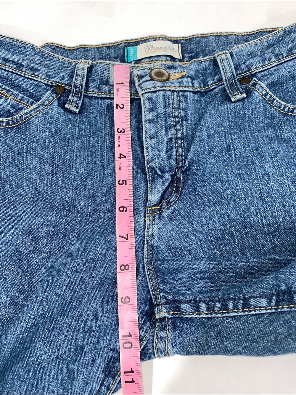 Wrangler Cash Cowgirl Cut Classic Straight Leg Medium Blue Jeans 7/8 x 30 - Picture 10 of 16
